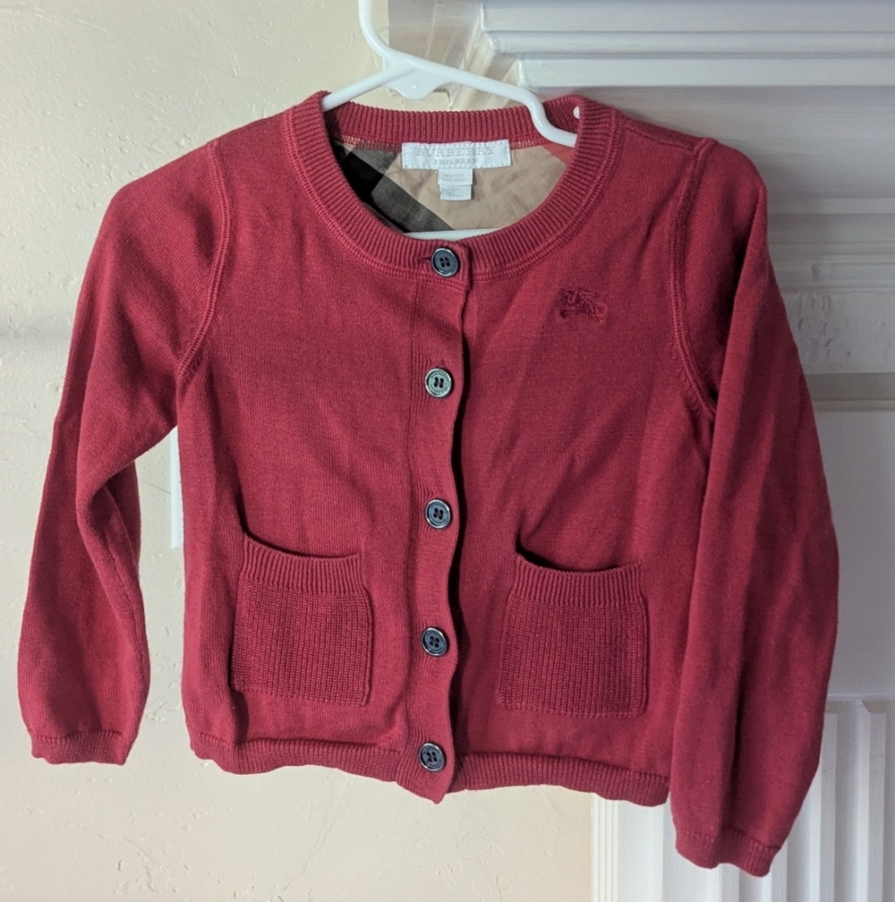 Burberry | Kids Red Button-Up Cardigan